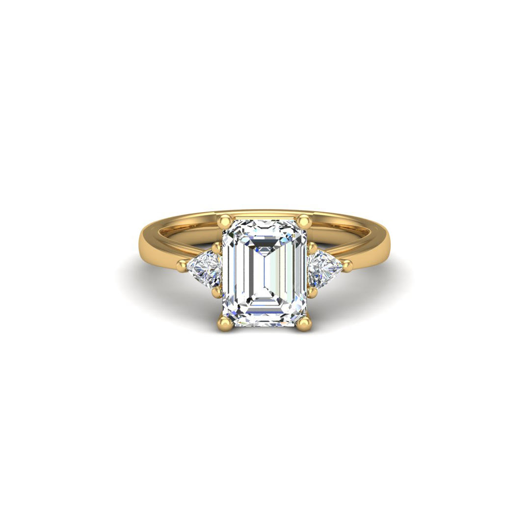 Vanessa Emerald Three-Stone Engagement ring